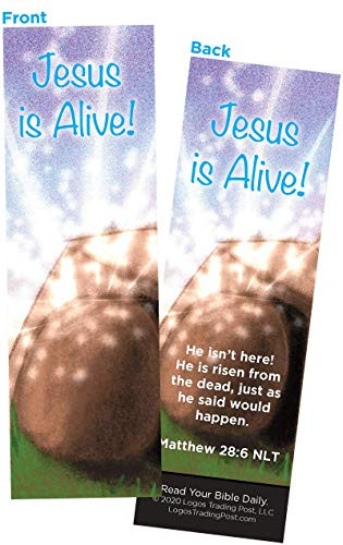 Children and Youth Bookmark, Easter, Jesus is Alive (Empty Tomb), Matthew 28:6, Pack of 25, Handouts for Classroom, Sunday School, and Bible Study