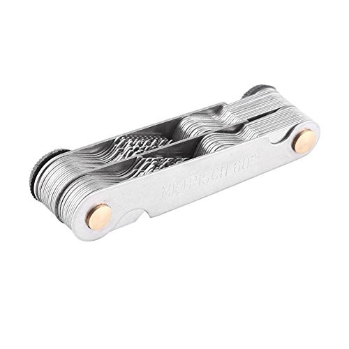 Thread Measuring Gage, 52Pcs Stainless Thread Plug Gage 60 and 55 Degree Screw Pitch Measuring Tool (Metric and Imper)(52pc)