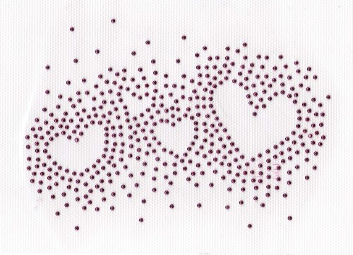 Heart Iron On Hot Fix Transfer Rhinestuds --Hot Pink