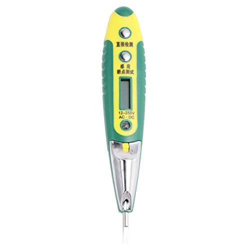 Yardwe Voltage Tester Pen Electric LCD Digital Power Detector 12-250V Detector Pen Circuit Tester Tool for AC DC Testing