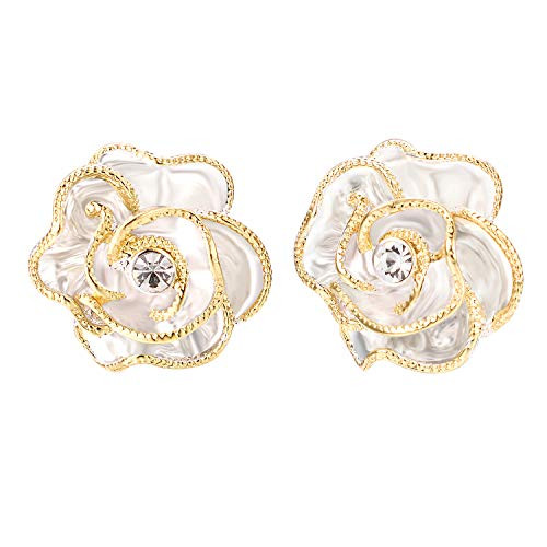 Yoursfs Clip on Earrings for Women 18K Yellow Gold Plated Non Pierced Flower Earrings