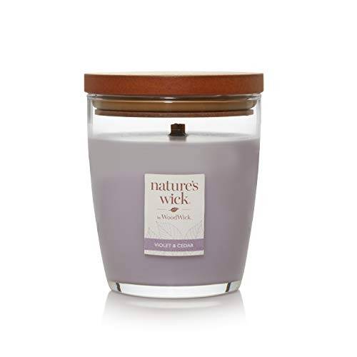 Nature's Wick Violet  and  Cedar Candle, 18 oz