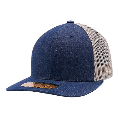 Pit Bull Cambridge PB222 Meshback Trucker Hat Cap Dark Denim/Beige