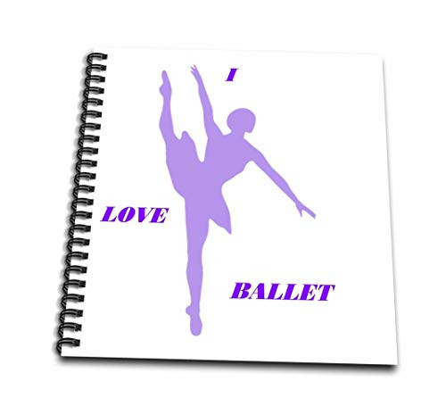 3dRose db_41702_2 Violet Ballerina with Words I Love Ballet Memory Book, 12 by 12 inch