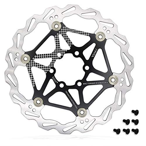 Labewin Brake Disc Rotors 160mm, 6 Bolts Mountain Bike Floating Brake Disc Rotor Cycling Bicycle Brake Pad Accessory Black