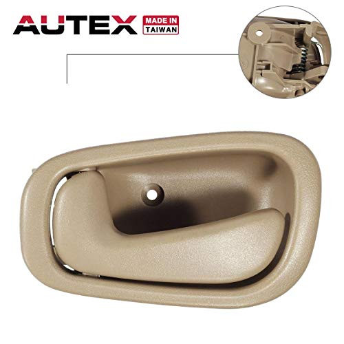AUTEX 1pc Interior Front/Rear Left Driver Side Door Handle Compatible with 1998 1999 2000 2001 2002 Toyota Corolla (Beige) 79500 80890 69206-02050-E0 6920602050E0