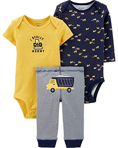 Carter's Baby Boys 3-pc. I Really Dig Mommy Layette Set 12 Months Blue/Yellow/White