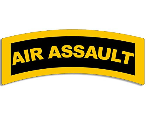 American Vinyl Yellow AIR Assault Tab Shaped Sticker (Army Military)