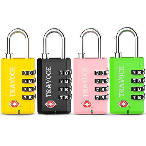 TSA Approved Luggage Locks-4 Digit Open Alert Indicator TSA Locks for Luggage-Travel Combination Locks for Suitcases and Baggage (4 Colors) TSA Approved Luggage Locks-4 Digit Open Alert Indicator TSA Locks for Luggage-Travel Combination Locks for Suitcases and Baggage (4 Colors)