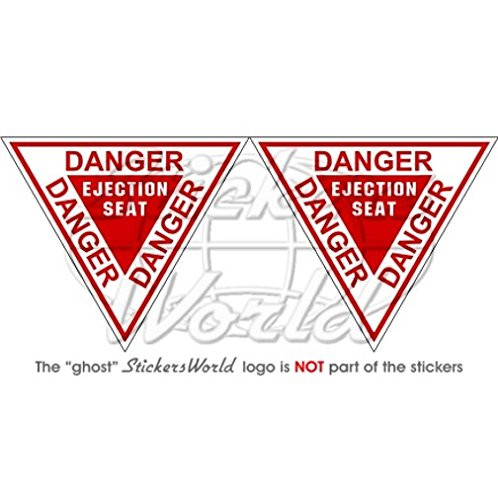 DANGER EJECTION SEAT USAF Martin Baker 3,6 inch (90mm) Vinyl Stickers, Decals x2