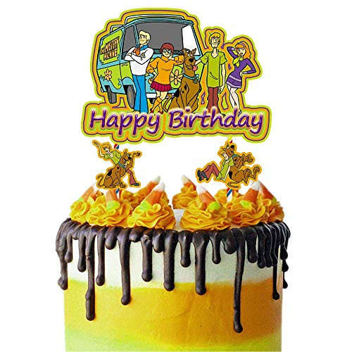Toppers for Scooby Doo Cake Topper, Happy Birthday Cake Toppers, Cake Decorations for Bday Theme Party Toppers for Scooby Doo Cake Topper, Happy Birthday Cake Toppers, Cake Decorations for Bday Theme Party