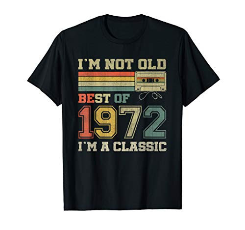 Best Of 1972 Retro 49th Birthday Gift Cassette Tape Vintage T-Shirt
