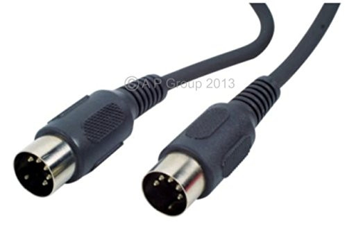 rhinocables 6 feet 7inch (6ft) 5 PIN MIDI DIN Male Male PLUG 4 CORE SCREENED CABLE LEAD Black for Keyboards ect D1512