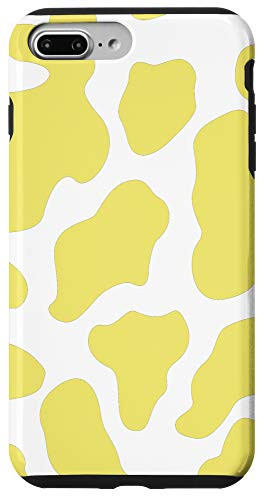 iPhone 7 Plus/8 Plus Yellow Cow Print Phone Case Spotted Cute Animal Pattern Case