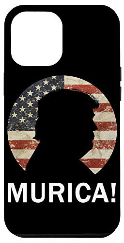 iPhone 12 Pro Max Trump Murica Silhouette Vintage American Flag Republican Case