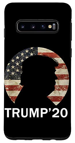 Galaxy S10 Trump 20 Silhouette Vintage American Flag Republican Case