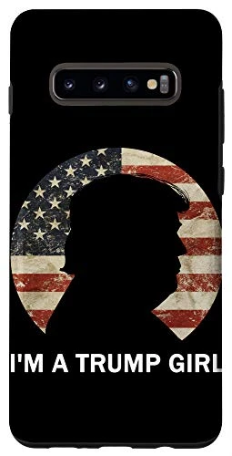 Galaxy S10plus I am a Trump Girl Vintage American Flag Republican Case