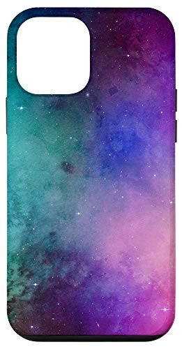 iPhone 12 mini Teal Blue Purple Red Star Space Celestial Galaxy Watercolor Case