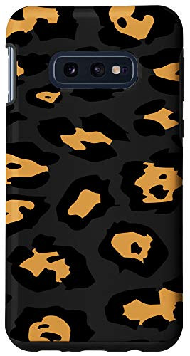 Galaxy S10e Tan Leopard Print on Black Background Cheetah Spots Case