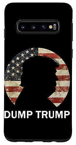 Galaxy S10 Dump Trump Silhouette Vintage American Flag Democrat Case