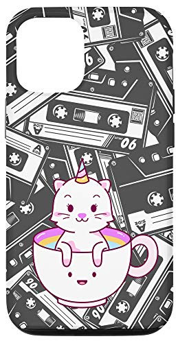iPhone 12/12 Pro Retro Cassette Tapes Unicorn Kitty Cat Happy Tea Cup Gift Case