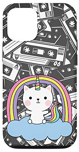 iPhone 12/12 Pro Retro Cassette Tapes Cute Kawaii Unicorn Cat Rainbow Gift Case