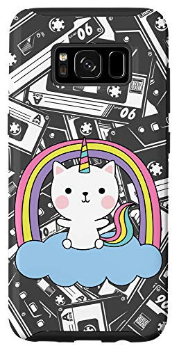Galaxy S8 Retro Cassette Tapes Cute Kawaii Unicorn Cat Rainbow Gift Case