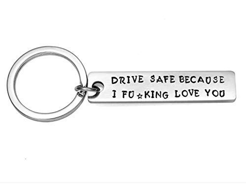 PGS Drive Safe Because I Love You, New Driver Gift for Her Or Him, Trucker Husband Boyfriend Best Friend Keychain Gifts PGS Drive Safe Because I Love You, New Driver Gift for Her Or Him, Trucker Husband Boyfriend Best Friend Keychain Gifts