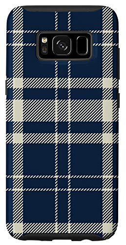 Galaxy S8 Blue  and  Beige Plaid Pattern Gingham Checkered Gift Case