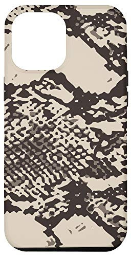 iPhone 12 Pro Max Beige  and  Brown Snakeskin Pattern Reptile Python Snake Gift Case