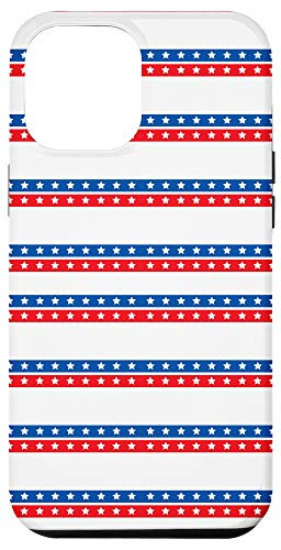 iPhone 12 Pro Max Red White Blue American Flag Patriotic Pattern Stripes Stars Case