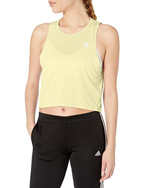 adidas Women's Own The Run Tank Cooler Yellow Tint X-Large