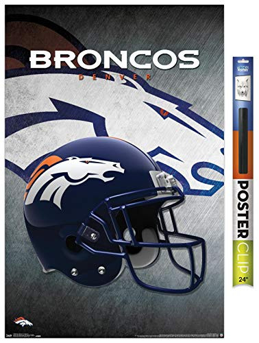Trends International NFL Denver Broncos - Helmet 16 Wall Poster, 22.375 inch x 34 inch, Poster  and  Clip Bundle