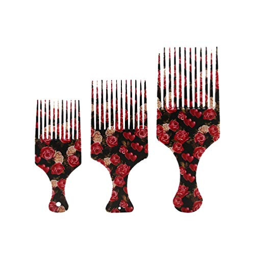 Mobestech 3pcs Hair Pick Combs with Wide Tooth Hairdressing Combs Styling Hair Brushes Detangle Hair Combs