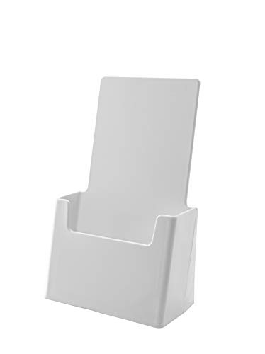Marketing Holders Tri Fold Holder Tabletop Premium Counter Top Literature Flyers Maps Menu Display Stand Acrylic White Pack of 2