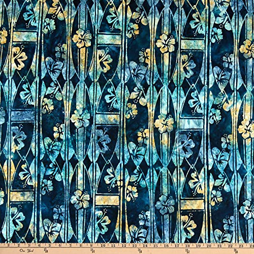 Michael Miller Tropical Surfing Batik, Slate Yard