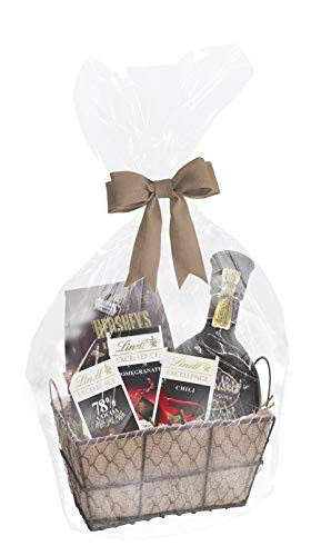 Clear Cellophane Basket Bags 24"x 30" Cello Wrap for Baskets, Gifts 12 Pack