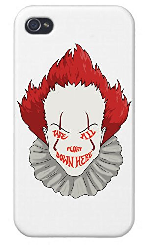 Apple iPhone Custom Case 5 / 5S White Plastic Snap On - We All Float Down Here Horror Movie Clown