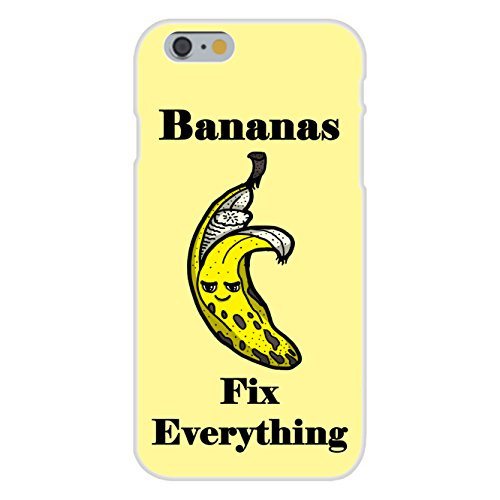Apple iPhone 6plus (Plus) Custom Case White Plastic Snap On - Bananas Fix Everything Food Humor Cartoon