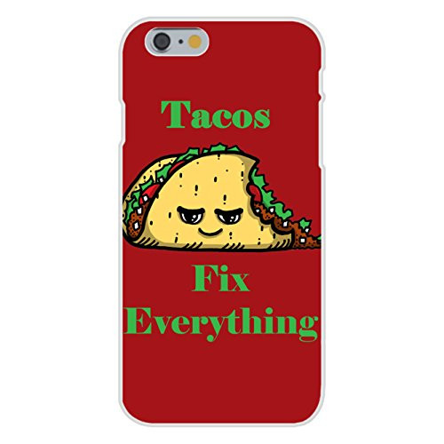 Apple iPhone 6plus (Plus) Custom Case White Plastic Snap On - Tacos Fix Everything Food Humor Cartoon