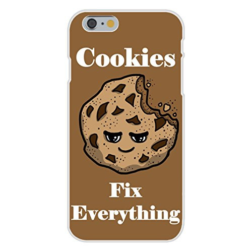 Apple iPhone 6plus (Plus) Custom Case White Plastic Snap On - Cookies Fix Everything Food Humor Cartoon