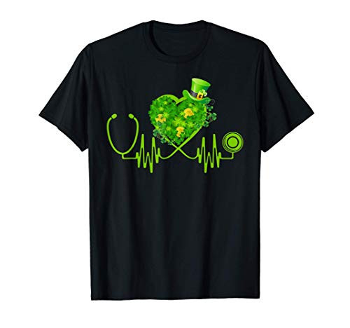 Irish Nurse Shamrock Stethoscope St Patrick's Day 2021 T-Shirt