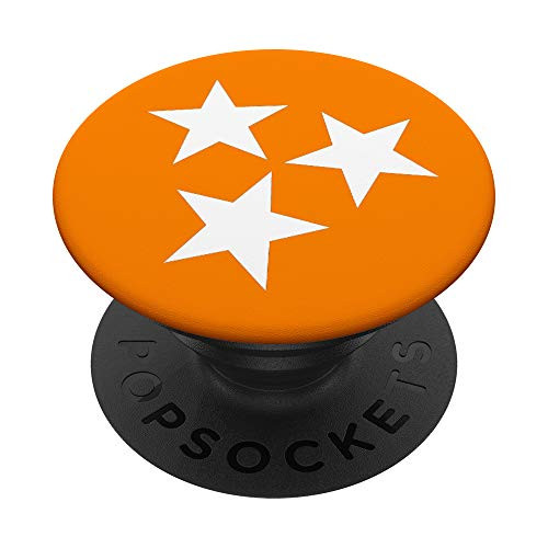 Orange and White Tennessee State Flag TN 3 Star Flag Design PopSockets PopGrip: Swappable Grip for Phones  and  Tablets