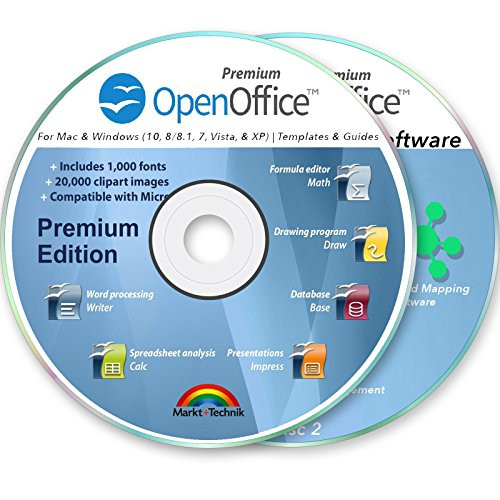 Office Suite 2019 Professional for MS Windows PC  and  Mac Home Student Business Software Compatible with Microsoft Word Excel Disk 2 DVD Set by OpenOffice