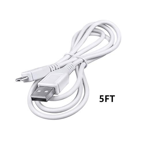HISPD 5ft White Micro USB Cable for Logitech Harmony 600 650 Remote Control Laptop Power Charger Cord