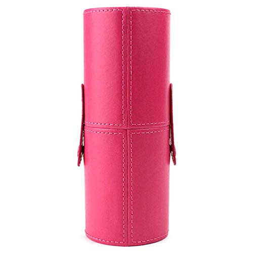 PU Leather Makeup Brush Holder Empty Cosmetic Cup Travel Brushes Pen Pencil Case Storage Bag for Women and Girls (Rose)