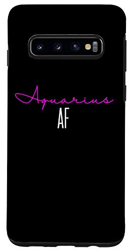 Galaxy S10 Aquarius AF Pink Writing / Zodiac Aquarius Birthday Gift Case