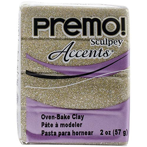 Sculpey Premo Accents Polymer Clay 2oz - Yellow Gold Glitter