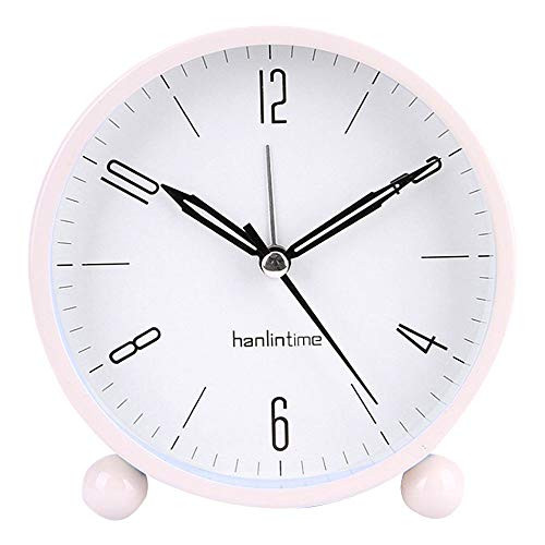Sherry Nightlight Alarm Clock 4 inch Round Silent Alarm Clock Bedside Desk Non-Ticking Travel Clock Beige Sherry Nightlight Alarm Clock 4 inch Round Silent Alarm Clock Bedside Desk Non-Ticking Travel Clock Beige
