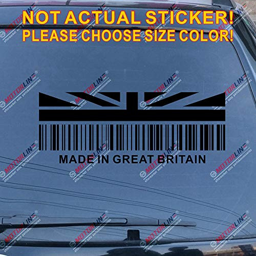 3S MOTORLINE Made in Great Britain Decal Sticker UK British Flag Car Vinyl Pick Size Color die Cut no bkgrd (Black, 8'' (20.3cm)) 3S MOTORLINE Made in Great Britain Decal Sticker UK British Flag Car Vinyl Pick Size Color die Cut no bkgrd (Black, 8'' (20.3cm))